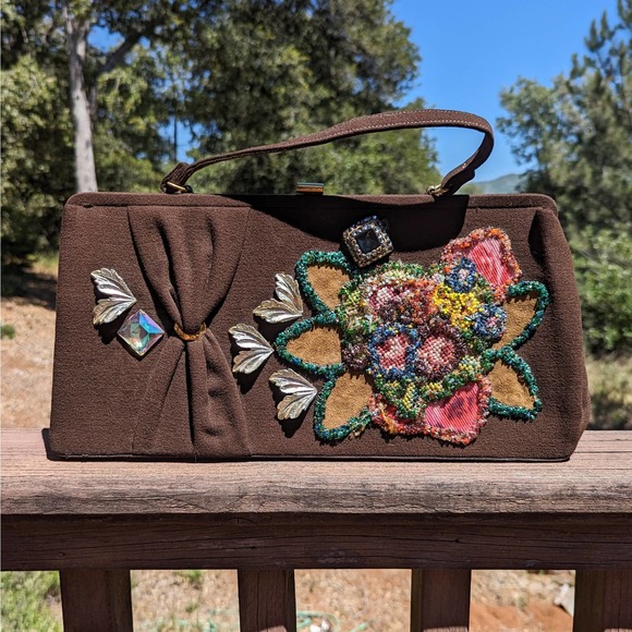 Caron of Houston Vintage Beaded Floral Purse - Picture 12 of 12
